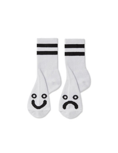 Polar Skate co Happy Sad Socks White