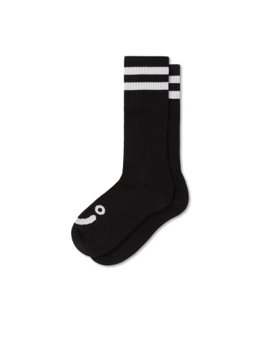 Rib Socks | Long | Happy Sad - Black