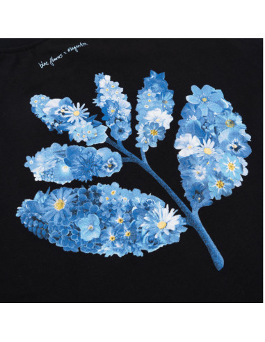 Blue Flowers Collab Tee - Black