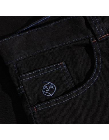 Big Boy Pants - Black/Blue Stitching
